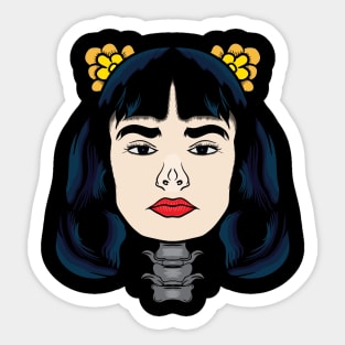 Beauty Woman Skull Sticker